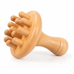 Masseur en Bois Tête Champignon Maderothérapie – Outil de Massage Relaxant pour Corps, Dos et Jambes