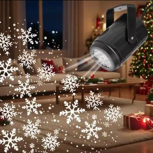 Projecteur LED de Flocons de Neige USB - Lampe de Scène Rotative pour Décoration de Fête 