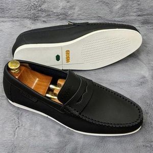 Baladeuse homme en cuir - chaussure homme décontractée- chaussure très pratique - noir 