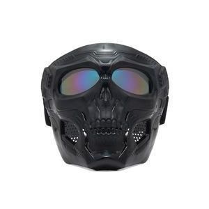 General Masque tactique tête de mort avec lunettes – Protection faciale unisexe pour cyclisme, moto et cosplay