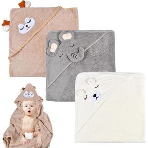 Ensemble de trois pièces pour bébé comprenant un peignoir, une serviette à capuche en fibre de bambou et une serviette de bain super absorbante.