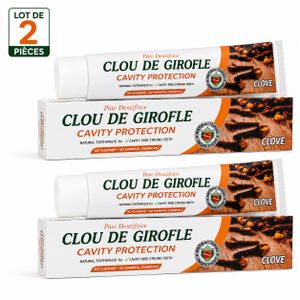 Lot de 2 Dentifrices Naturels au Clou de Girofle – Protection Anti-Caries – Sans Fluor – Haleine Fraîche