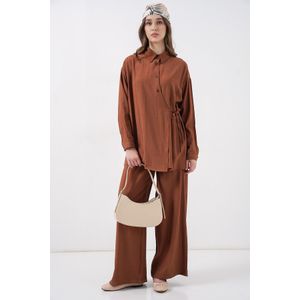 Bigdart Ensemble Deux Pièces Tunique Et Pantalon à Lacets Pour Femme 6752 - Marron