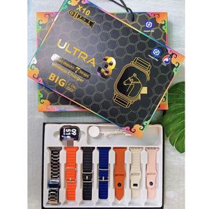 Montre Connectée Ultra 3 + 7 Bracelets Interchangeables + Chargeur Sans Fil