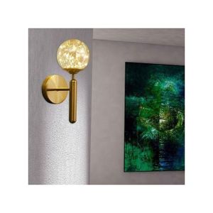 Lampe Murale Gypsophila De Luxe Avec Lustre En Cristal Point D'Exclamation - Lumière Chaude - Or