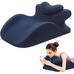 TodyJeyHo Oreiller en mousse à mémoire de forme ergonomique, oreiller de couchage à plat ventre, oreiller de lecture pour le lit, soutien ergonomique pour le mal de dos, reflux acide et pour s'asseoir, idéal pour le massage, avec housse amovible