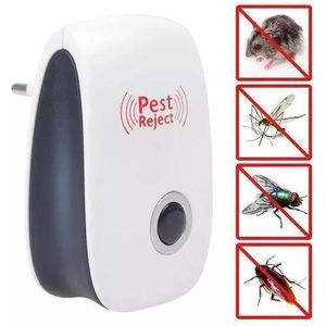 Pest Reject Répulsif Antiparasitaire électronique à Ultrasons Souris Moustique Rat Reptiles - Multi-fonction - Blanc