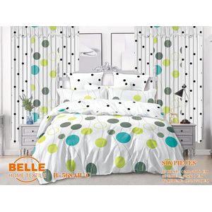 Belle Lot Complet : 2 Draps + 2 Taies + 2 Rideaux – Design Élégant et Confort Assuré