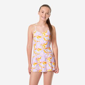Decathlon Maillot De Bain 1 Pièce Jupette - Natation - Fille Ado - Lila Jow Violet