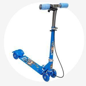 Trottinette pour enfants de 3 à 14 ans, 3 hauteurs réglables, pliable, roues en PU avec LED, capacité de charge de 75 kg, trottinette avec freins ( motif variable )