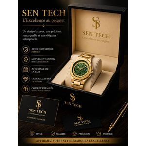 Montre Homme de Luxe SEN TECH  – Quartz Premium, Acier Inoxydable, Sport Élégant