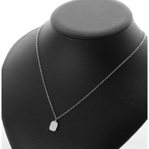 Taureau Collier Femme argentée avec Pendentif Carré Élégant – Bijou Tendance