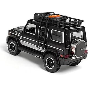 Voiture jouet tout-terrain blanche avec bagages sur toit