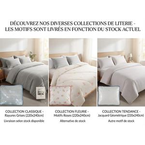 Couverture Légère d'Été "Couette de Clim" - 2.2m x 2.4m - Design Imprimé Moderne