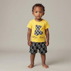 Ensemble deux pièces, t-shirt à manches courtes + short, adapté aux bébés de 0 à 3 ans