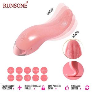 RUNSONE Vibromasseur à langue réaliste, stimulateur clitoridien, seins clitoris masturbate solo, vibromasseur rose doux, jouets sexuels pour adultes pour femmes couples jeux de prélude