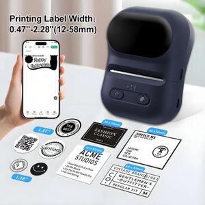 Mini Imprimante Thermique d'Étiquettes Portative Bluetooth Sans Encre – Impressora d'Étiquettes Auto-Adhésives, Code-Barres, Prix & Rangement pour Maison, Bureau & Commerce