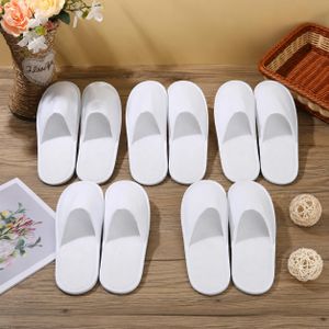 Pantoufles jetables blanches – Lot de 5 paires