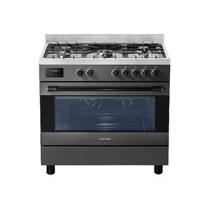 Toshiba Gazinière RQ1-90MG5GE(GR)-SA - 5 Feux - 90x60 Cm - 92W - Lava Pro - Gris Mat - Sans Couvercle
