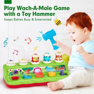 Jouet Bébé Tape-Taupe – Jouet Éducatif Montessori, Entraînement à la Pression, Jeu Interactif avec Marteau, Coordination Œil-Main, Cadeau Sensoriel pour Enfants 6-12 Mois