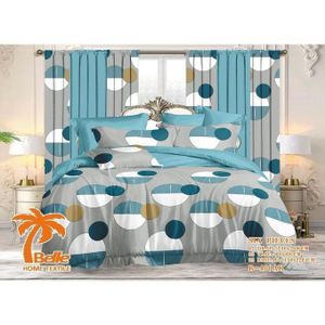 Belle Lot Complet : 2 Draps + 2 Taies + 2 Rideaux – Design Élégant et Confort Assuré