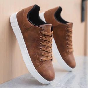 GALUIN Baskets en cuir pour hommes - Chaussures de détente classiques basses