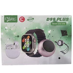Premium Montre Connectée D99 PLUS Noir - Haut-Parleur Bluetooth - Écouteurs Bluetooth - Câble 3 en 1 BG
