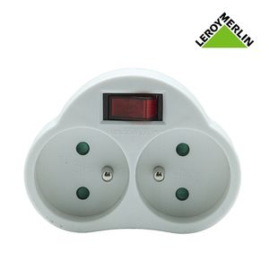 Multiprise double 16A - BIPLITE Blanc
