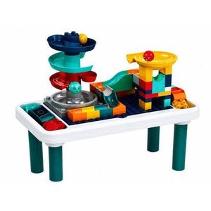 Table d'Activités avec Circuit à Billes et Blocs de Construction – Jeu Éducatif pour Enfants