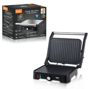 RAF Gril barbecue Presse à Paninis et sandwichs, 1500W, Larges Plaques Antiadhérantes, Ouverture à 180º