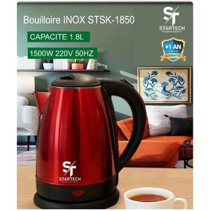STARTECH Bouilloire Electrique Stsk-1850 – 1,8L - Rouge - Garantie 12 Mois