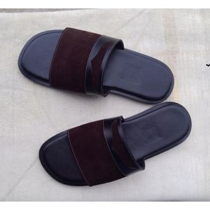 Sandale en Cuir-Daim homme_ Diaz - Marron-Noir
