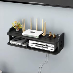 Etagère Murale-Étagères Flottantes,Support De Rangement Pour Routeur Wi-Fi-Compatible -DVD/Décodeur/Lecteur-50CM