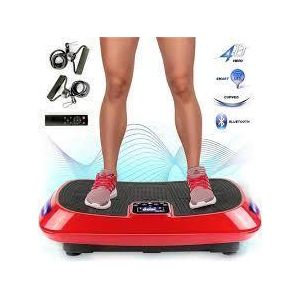 Plaque vibrante, appareil d’exercice, plate-forme d’entraînement pour tout le corps, avec bandes de boucle et télécommande, Bluetooth, vitesse de 1 à 99 niveaux