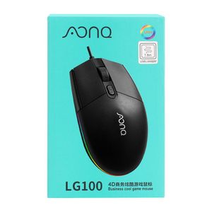 Souris gaming LG 100 RGB avec câble filaire USB, 4 boutons, 1600 DPI, rétroéclairage RGB