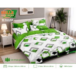 Belle Lot de 2 Draps et 2 Taies - Confort et Élégance pour Lit 3