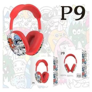 Casque Bluetooth P9 Nouveauté Coloré Rouge - Prend Mémoire GGF V VVV