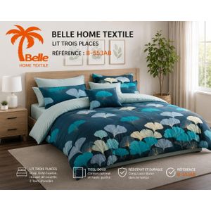 Belle Lot de 2 Draps et 2 Taies - Confort et Élégance pour Lit 3 Places