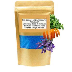 Sel De Bain  Aux Herbes Relaxant Mélange Huiles Lavande, Orange, Basilic