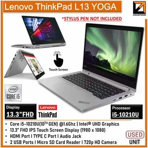 Lenovo ThinkPad L13 Yoga – Intel Core i5 (10ème Gén) – 16 Go RAM – 512Go SSD – Écran Tactile  –  Ash brown -' CE PC A ETE REINSTALLER'