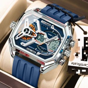 POEDAGAR Montre Homme CADRAN NUMERIAUE ET AIGUILLE E106