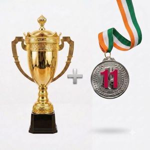 Trophée de football en métal universel grand format avec 11 MEDAILLES DE FOOTBALL