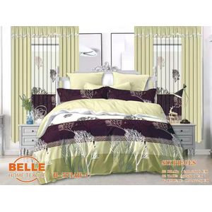Belle Lot Complet : 2 Draps + 2 Taies + 2 Rideaux – Design Élégant et Confort Assuré