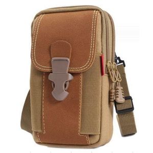 VEOUNDK Sac Homme en Toile étui à Téléphone Multifonction - Brun
