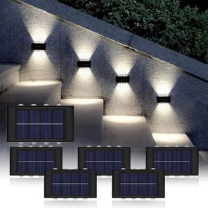 Lot de 2 Lampes solaires LED pour jardin et extérieur, 8 LED , ultra compactes et durables