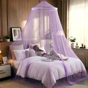 moustiquaire sans support ronde 5x6.6 Violet protection ultime lit double