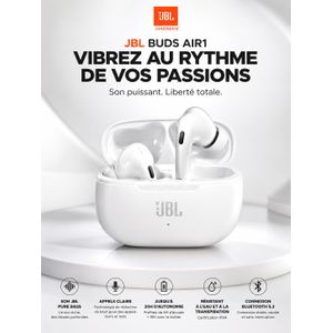 Article JBL Buds Air1 Écouteurs Bluetooth Sans Fil Hi-Res Audio – Blanc