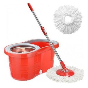 Turbo Ensemble Serpillère Et Seau En Microfibre Avec Seau à Pédale Et 6 Tampons En Microfibre, Serpillère Rotative à 360° Pour Nettoyer Les Sols, Essoreuse, Lot De 1 Serpillère Et 1 Seau
