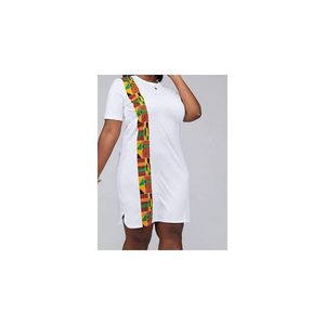 Robe melange pagne et tissu cheap