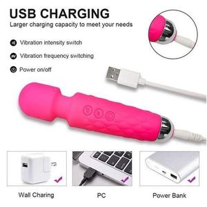 SEXTOYS Vibromasseur De Stimulateur De Clitoris à Vitesse Réglable AV Magic Wand -20 Mode- Rose